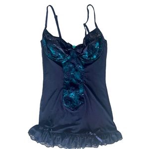 Dreamgirl XS Black with green Nightie